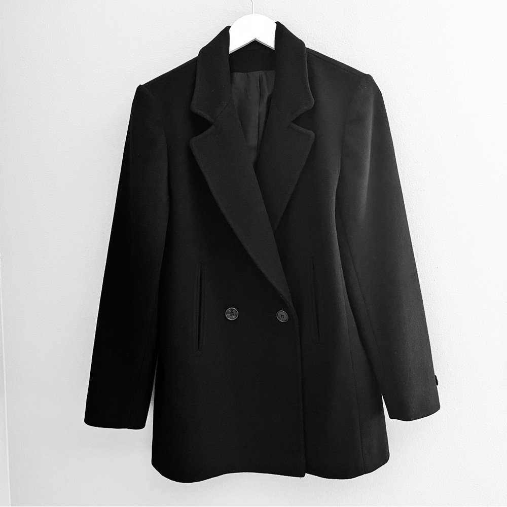 Vintage Jill‎ Jr Pure Wool Coat Black Size Various